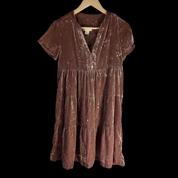 Maeve By Anthropologie Harper Crushed Velvet Tunic Mini Dress Sz XS - Picture 3 of 9